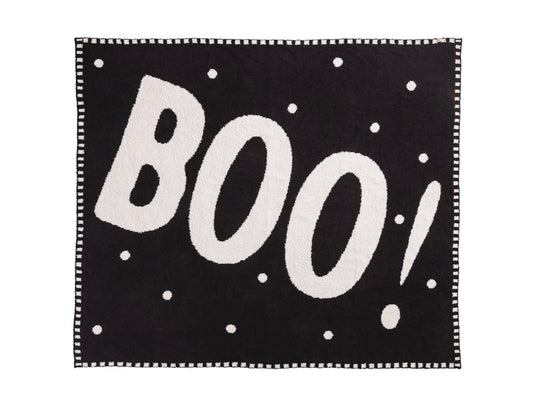 Black Boo Chenille Blanket