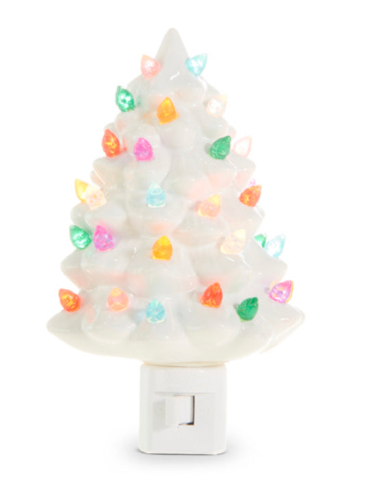 6" Vintage White Tree Night Light