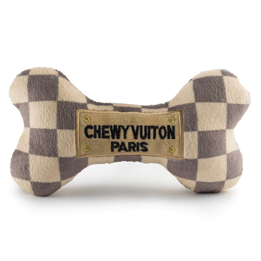 Checker Chewy Vuiton Bone Toy- Large