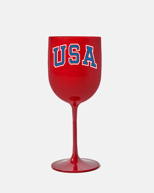 USA Wine Glass - Red