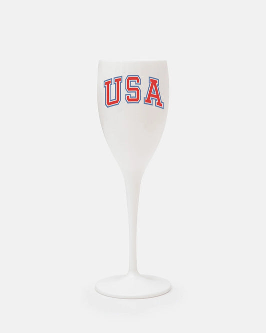 USA Champagne Flute - White