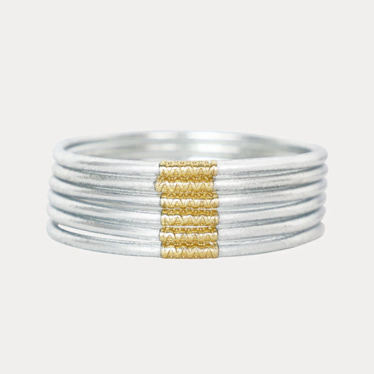 Silver Lumine All Weather Bangles®, set of 6