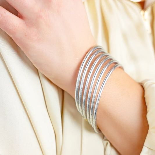 Silver Lumine All Weather Bangles®, set of 6
