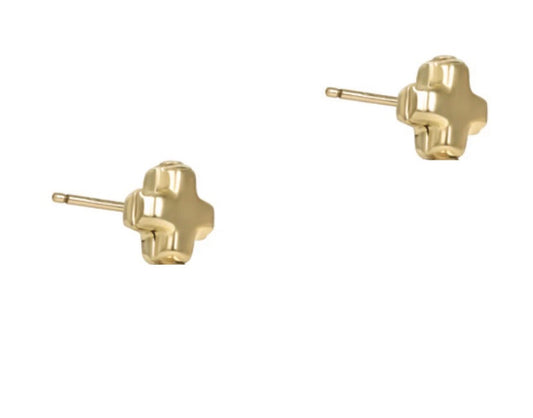 Signature Cross Small Gold Stud