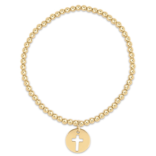classic gold 3mm bracelet - blessed gold disc