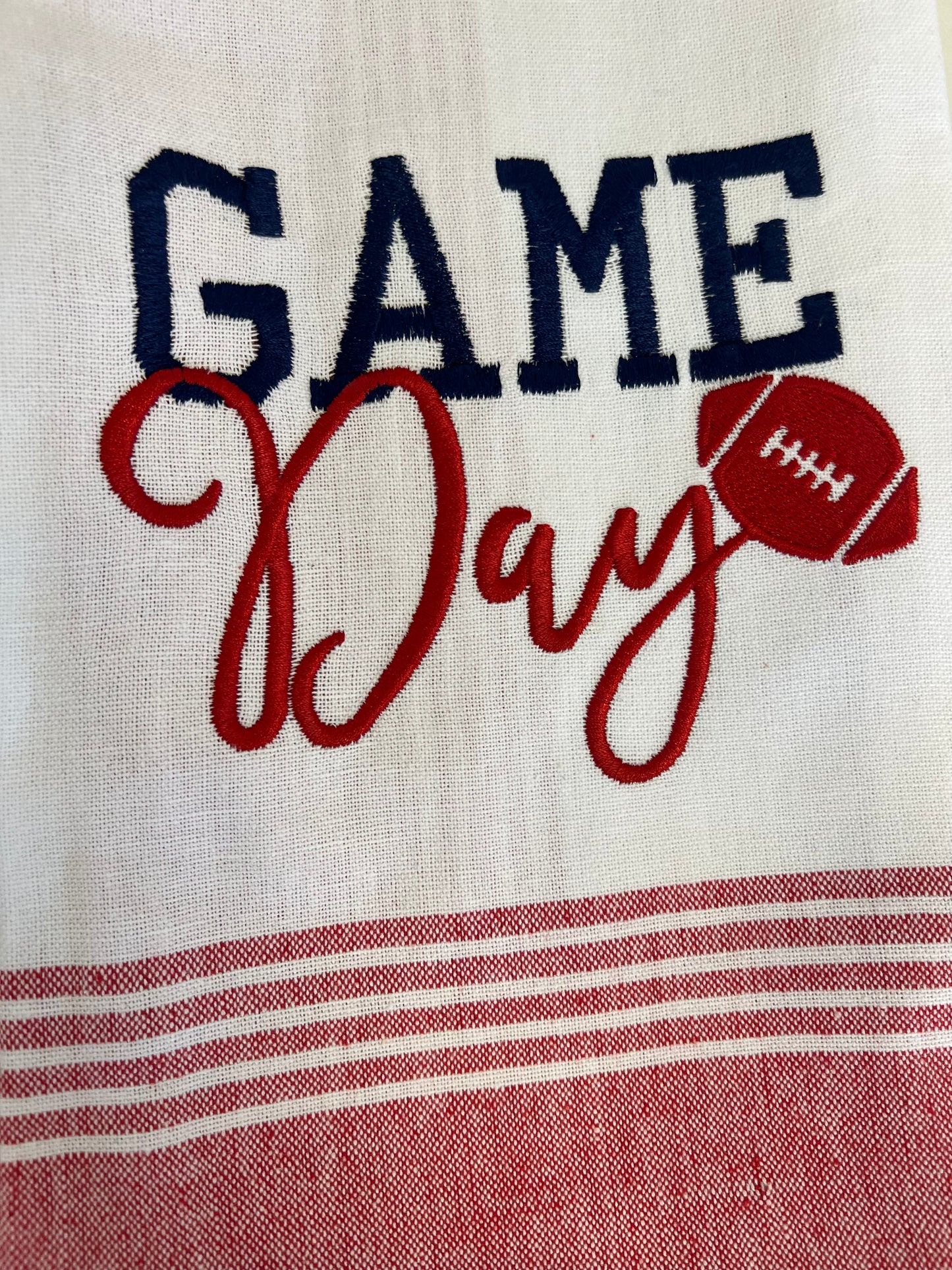 Red and Blue Game Day Tea Towel