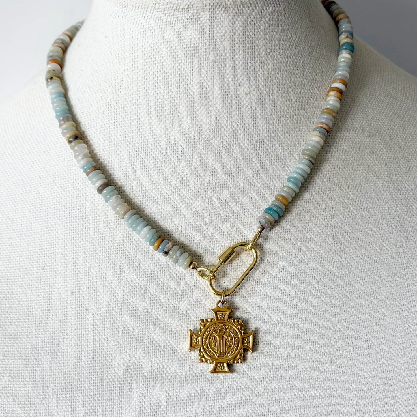 Cross Caribiner Necklace