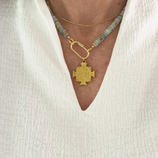 Cross Caribiner Necklace