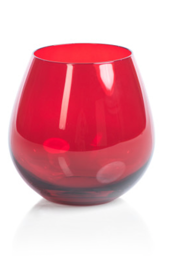 Luster Red All Purpose Stemless Glasses