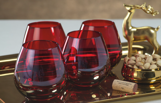 Luster Red All Purpose Stemless Glasses