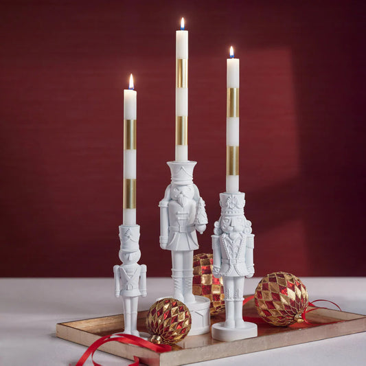 Nutcracker Taper Holder- White