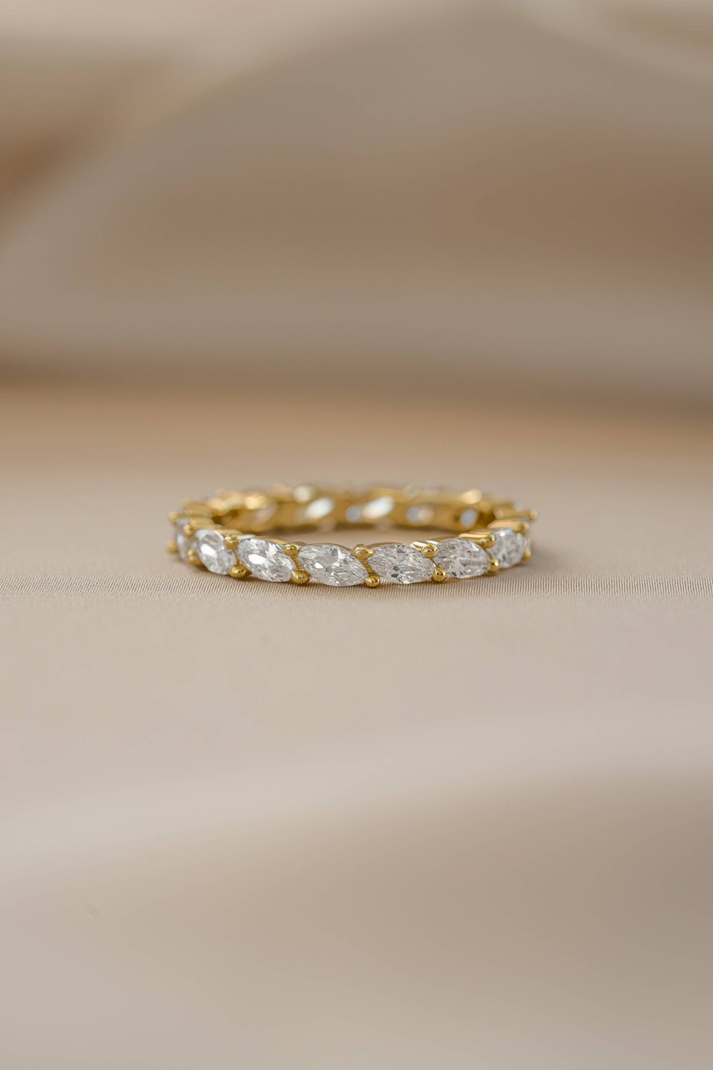 Marquise Eternity Ring: Gold / 5