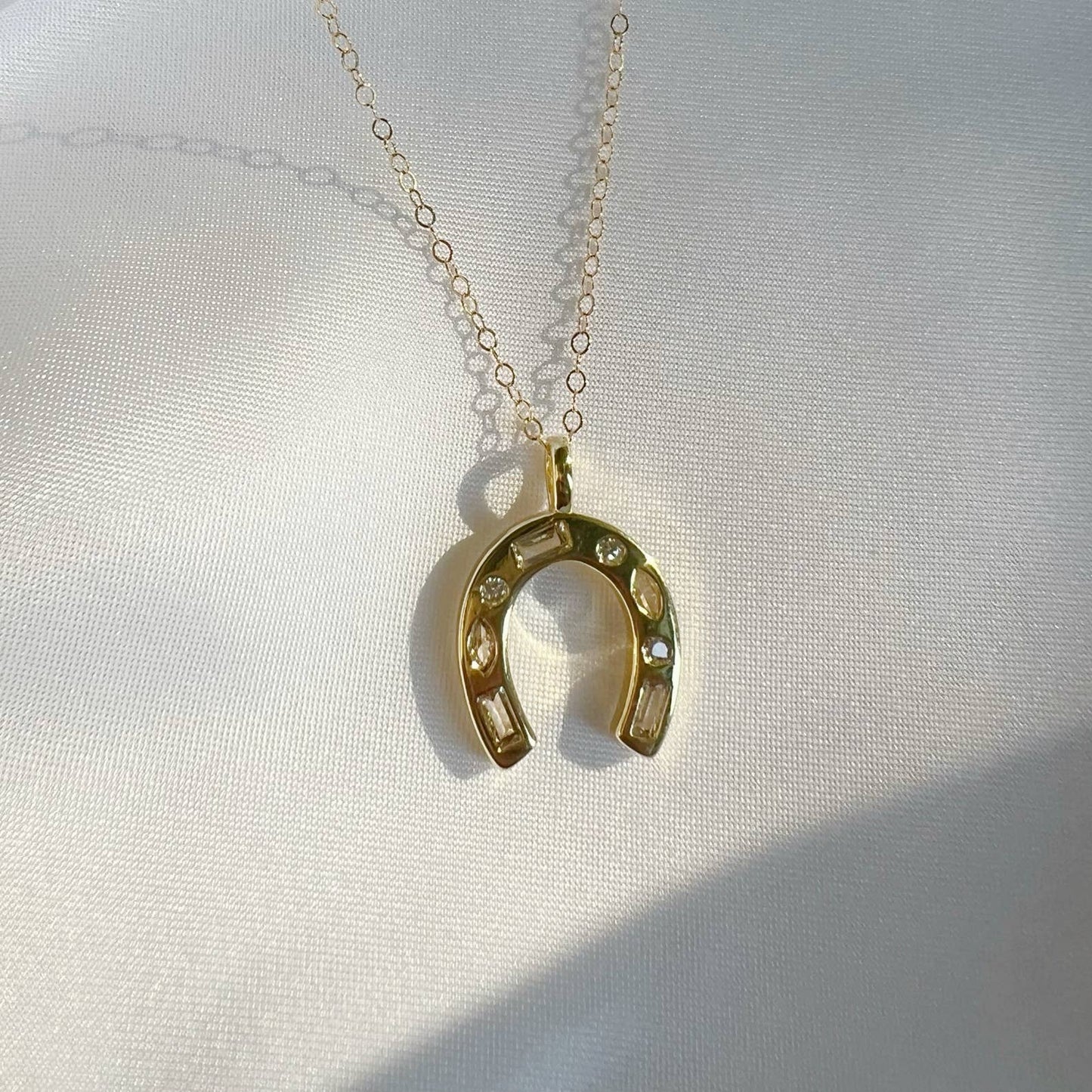 Giddy Up Horseshoe Bachelorette Necklace Gold Filled