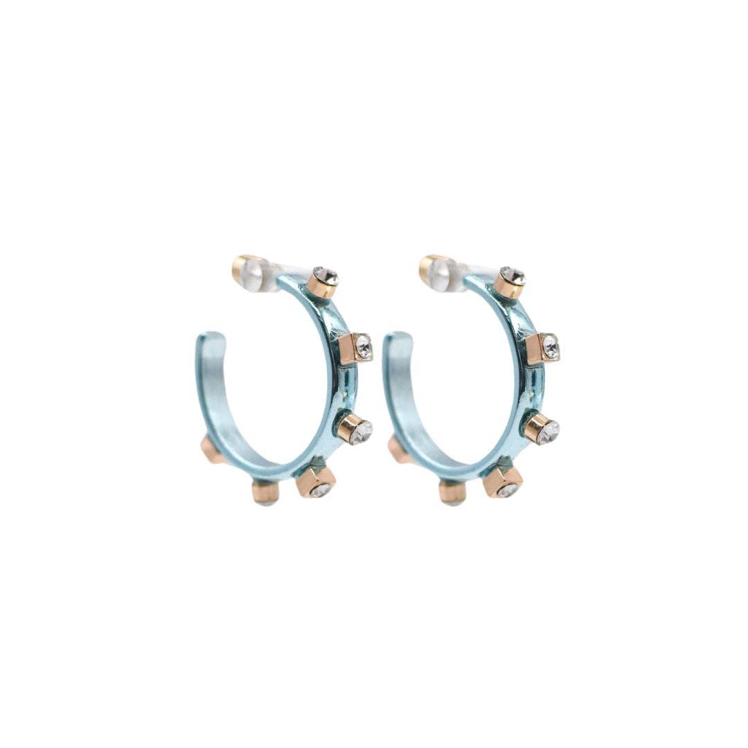 Metallic Metal Hoop - Blue