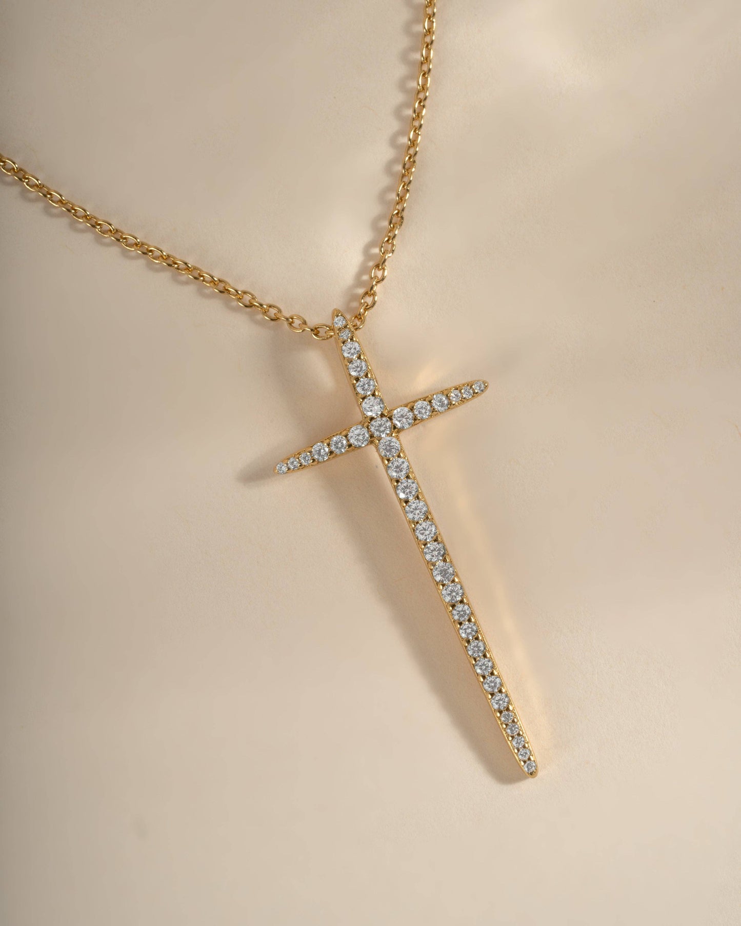 Cross Necklace: Gold