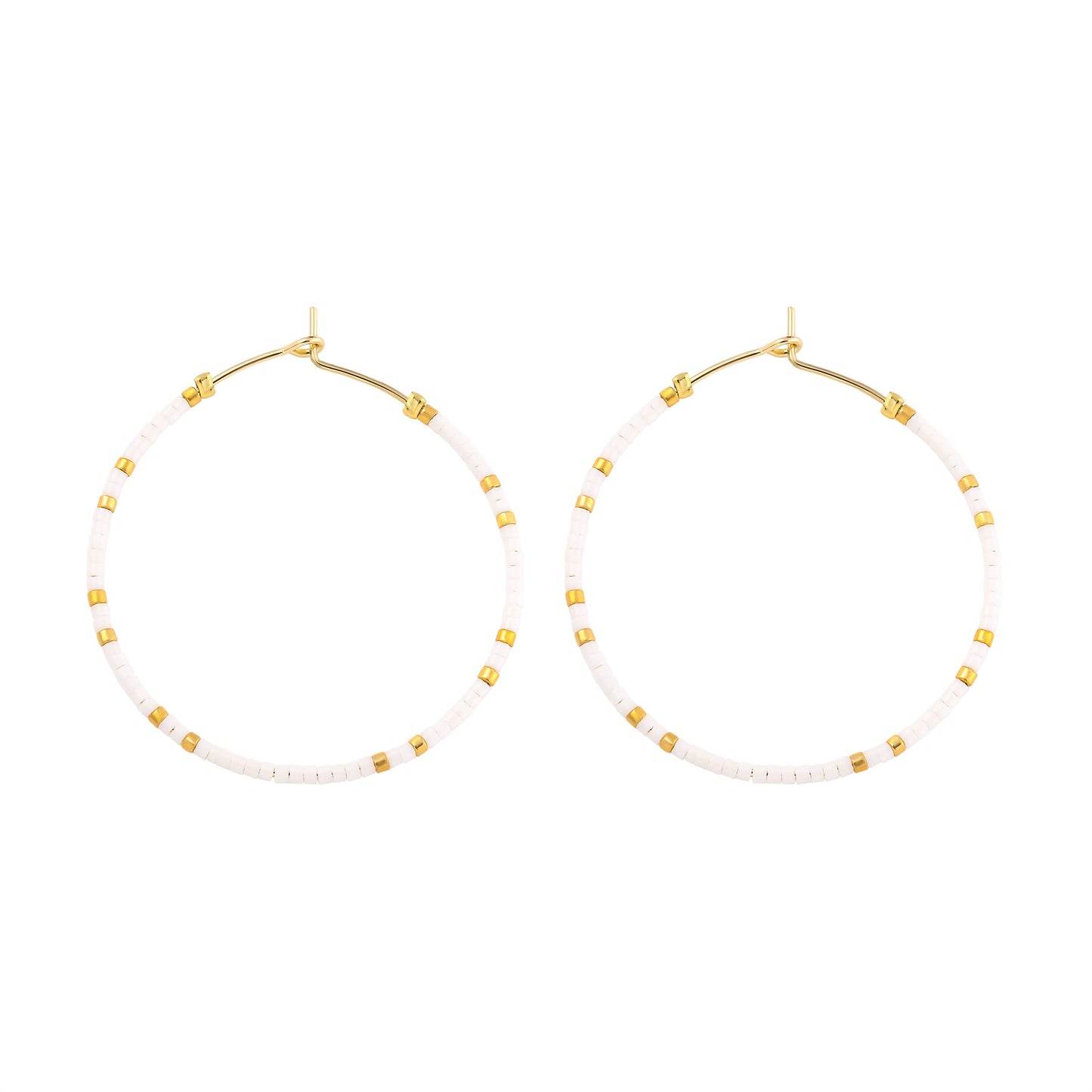 Miyuki Delica Hoop Earrings: Multi