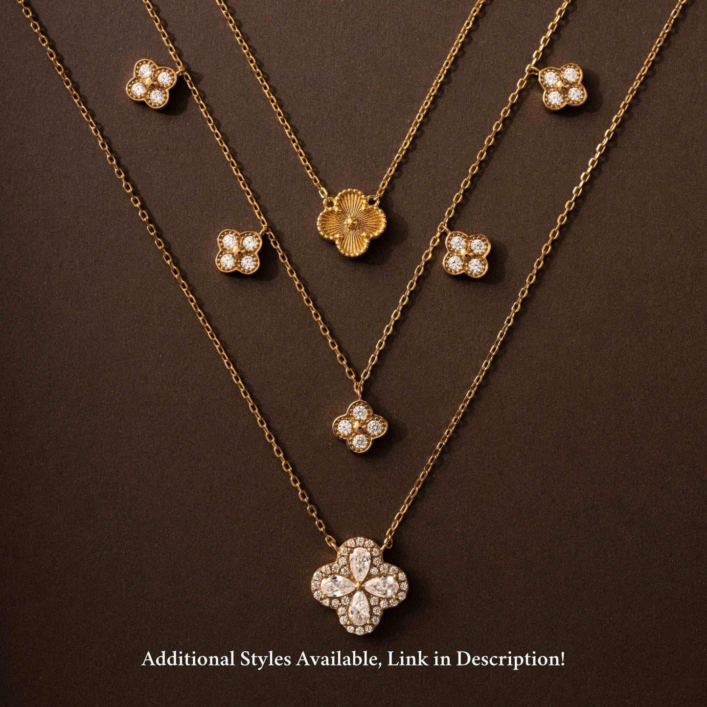 Ella Four Leaf Clover Necklace: Gold