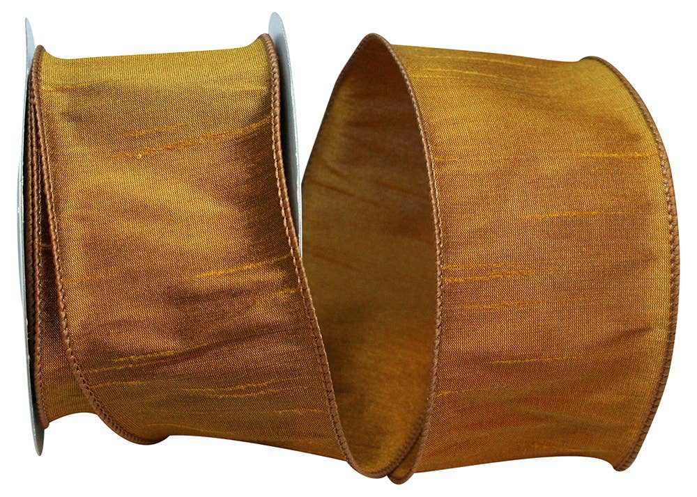 Dupioni Supreme Wired, Antique Gold, 2-1/2 In, 10 Yards