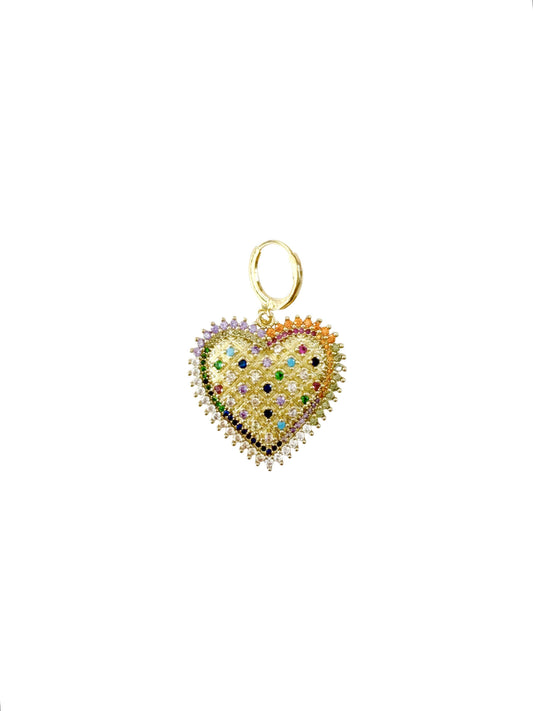 Rainbow Heart Scarf Charm - Party Heart
