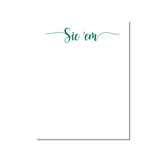 Collegiate Spirit Notepads: Sic Em - Baylor