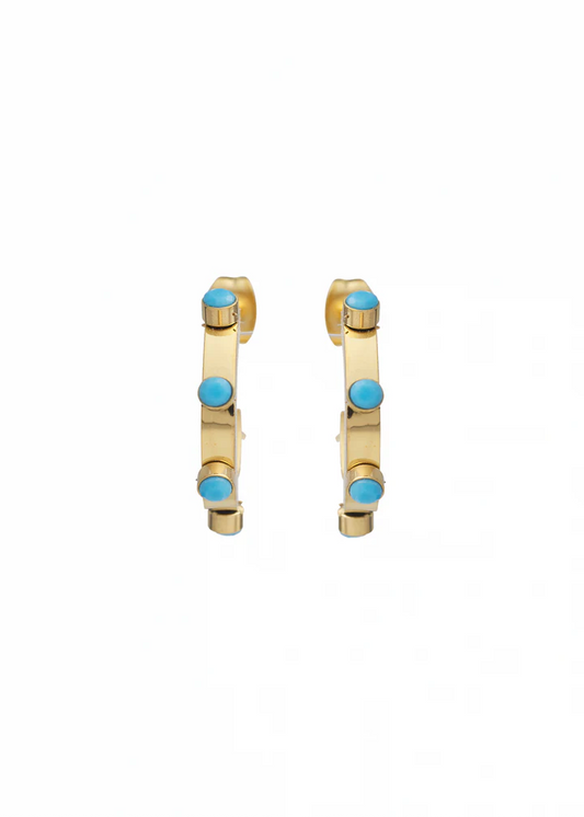 Belle Turquoise Hoops