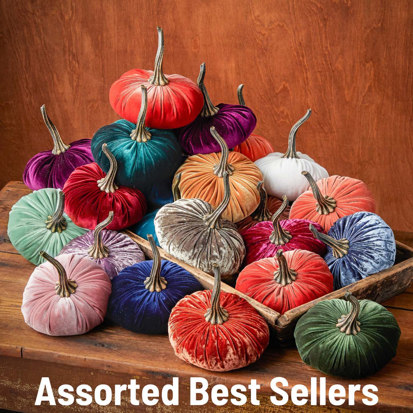 Pumpkin Large Velvet, Fall Mantel Decor, Halloween Table: Olive
