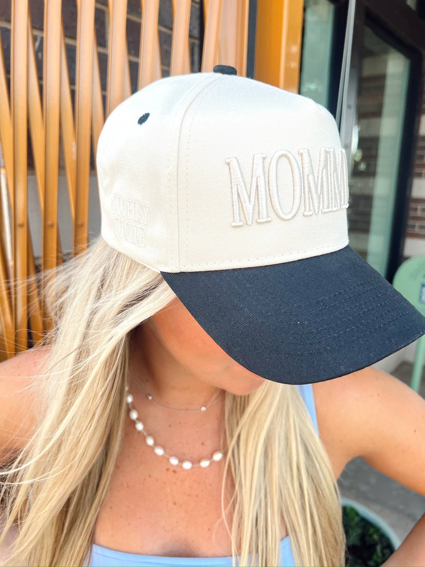 Mommin' - Black Vintage Trucker Hat: Cheetah