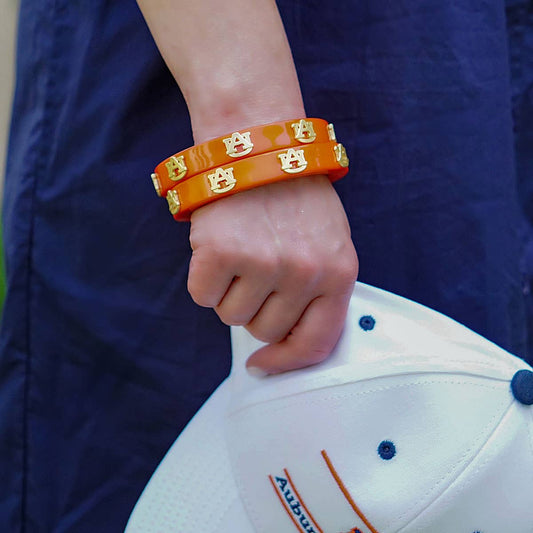 Auburn Tigers Resin Logo Bangle in Burnt Orange