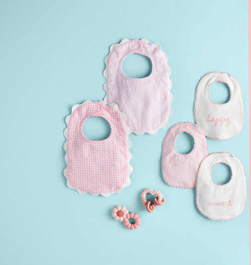 Pink Scallop Bib