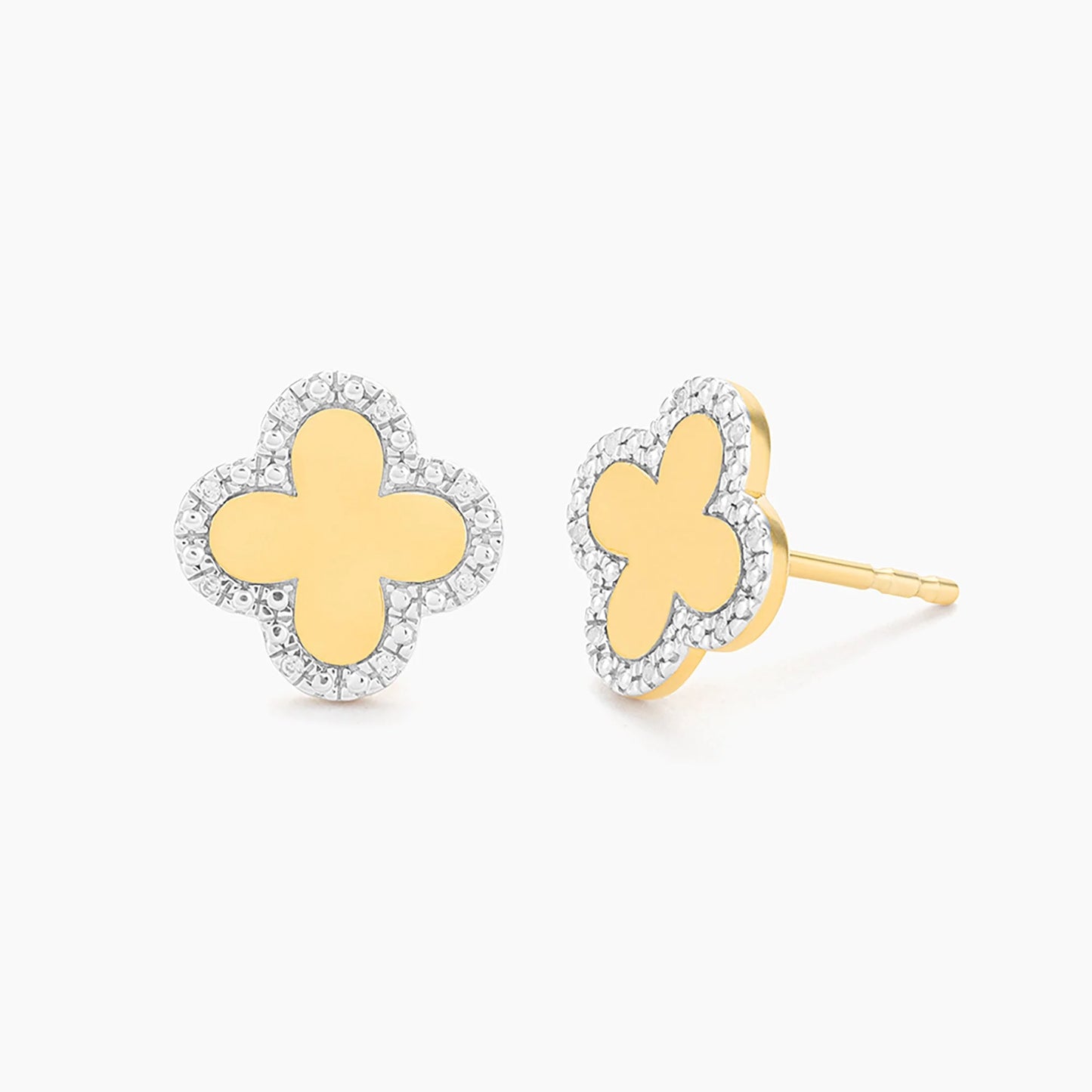 Gold Classic Bloom Clover Stud Earrings