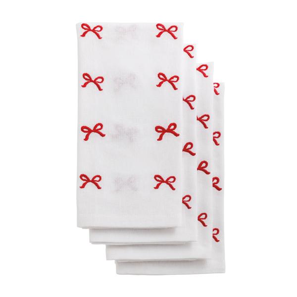 Bow Embroidered Cloth Napkin