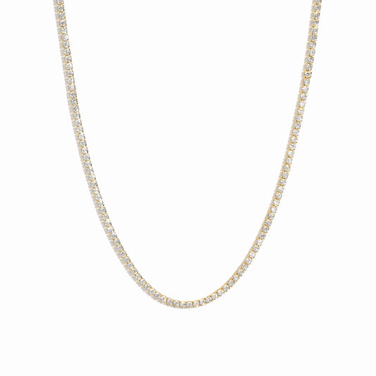 2mm Tennis Necklace: Gold / 15" + 3" Ext