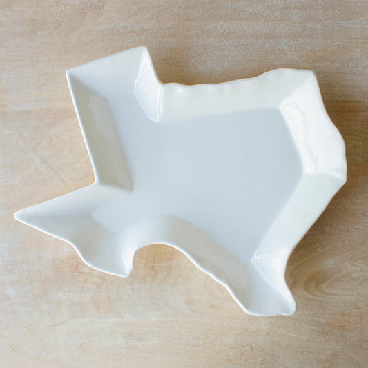 Texas Shaped Platter White 10"