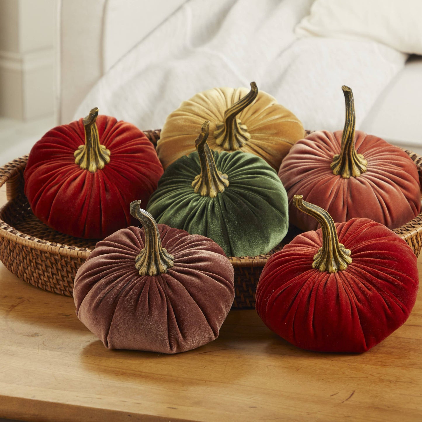 Pumpkin Large Velvet- Avocado