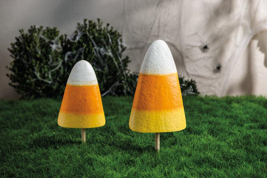 Metal Candy Corn Yard Stake Set