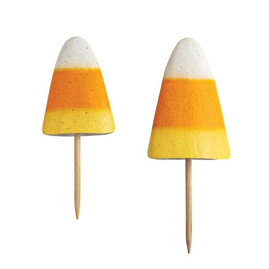 Metal Candy Corn Yard Stake Set