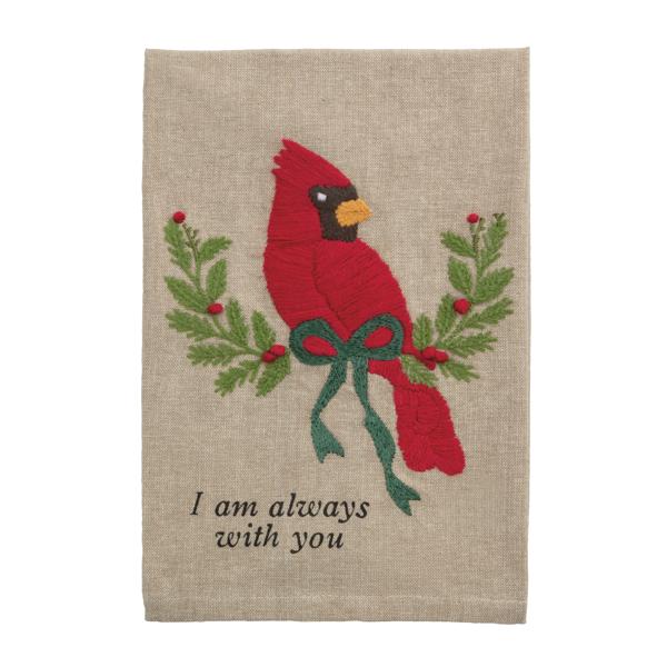 Cardinal Embroidered Towel