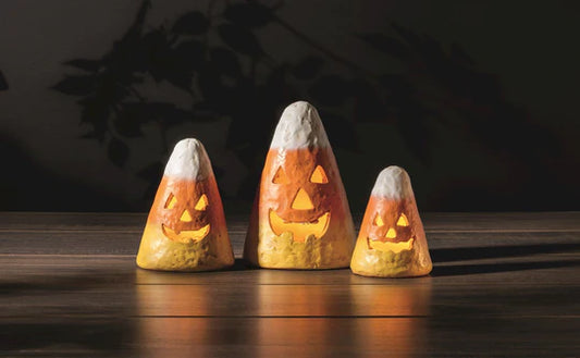 Candy Corn Mache Luminaire