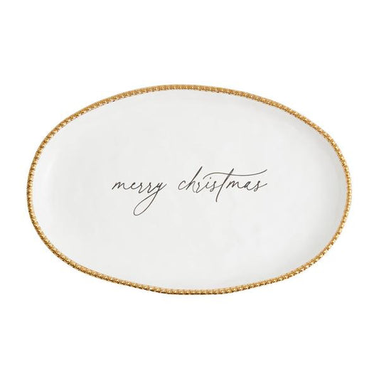 Christmas Gold Beaded Platter