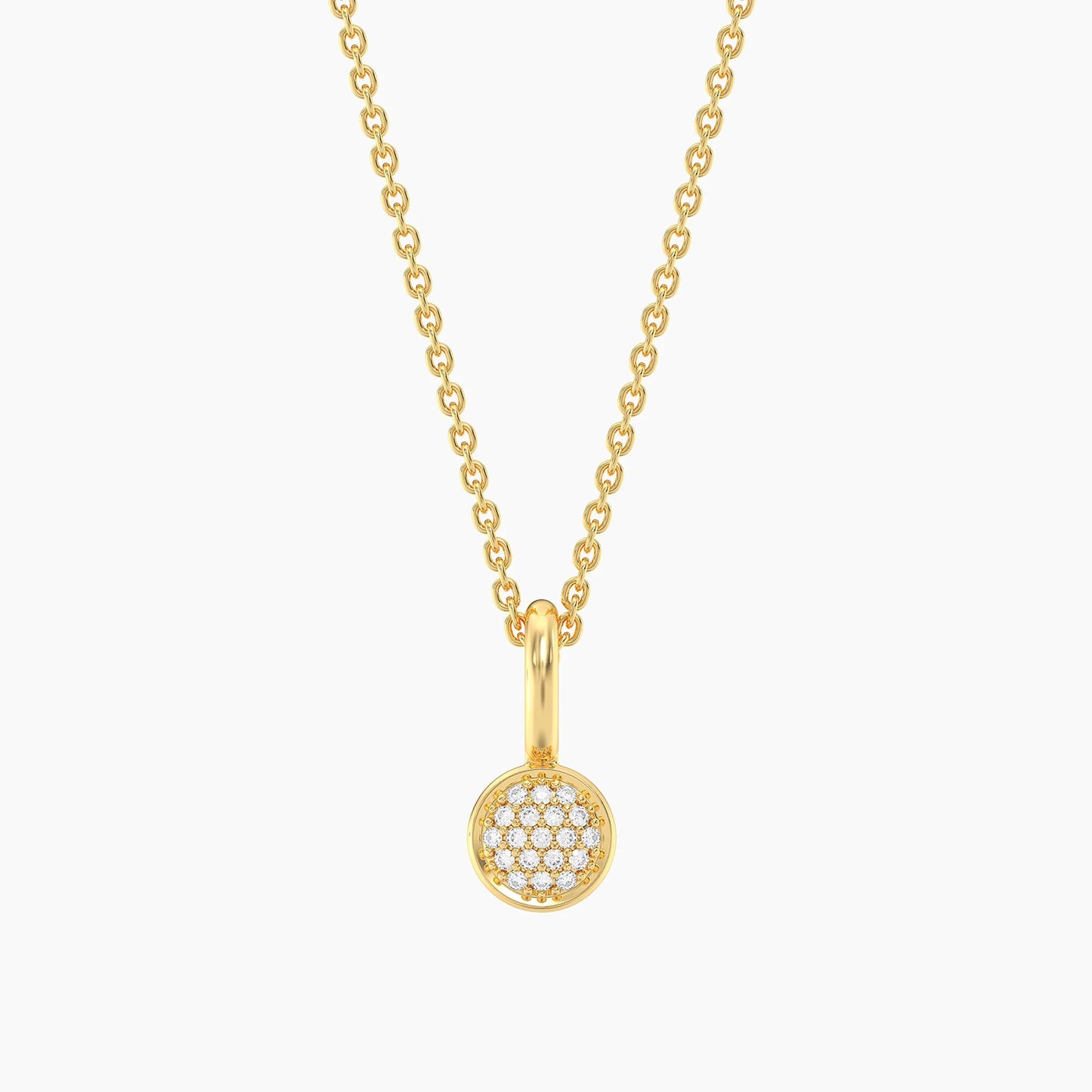 Gold Small Circle Pendant Necklace
