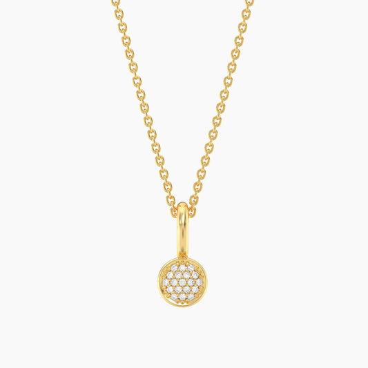 Gold Small Circle Pendant Necklace