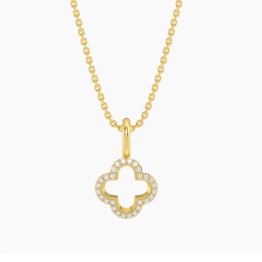 Gold Lucky Clover Pendant Necklace