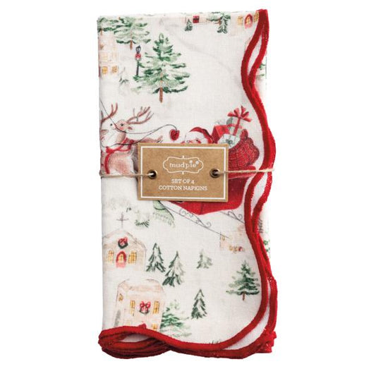 Christmas Scallop Napkin Set