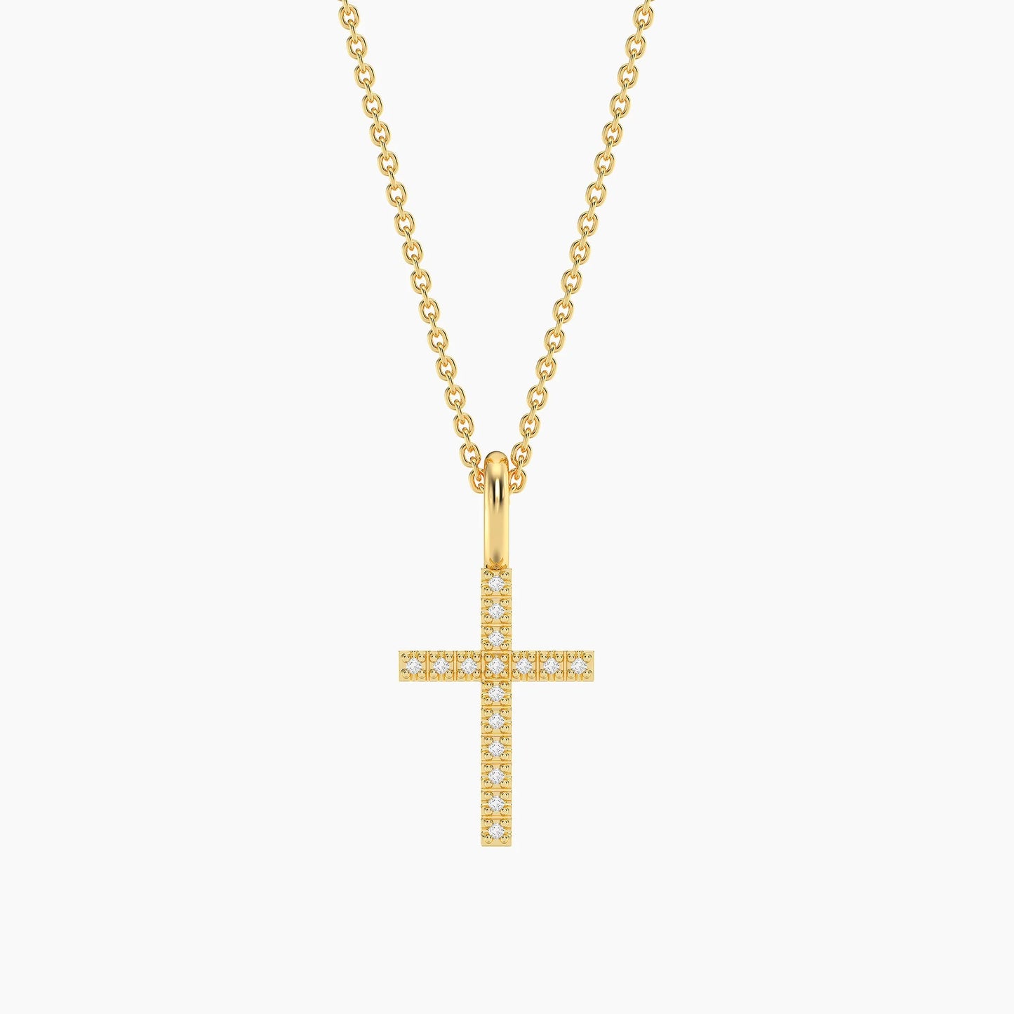 Gold Believe Cross Pendant Necklace