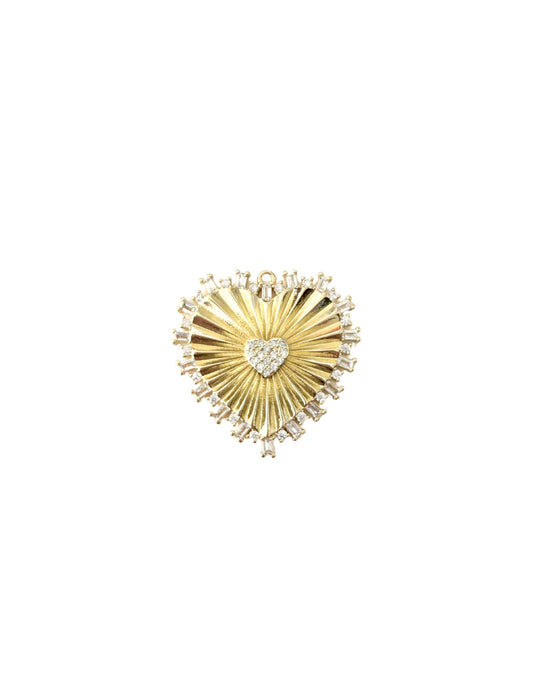 Gold CZ Heart Scarf Charm - Joanna Heart