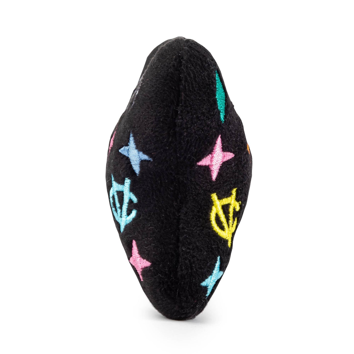 Black Monogram Chewy Vuiton Bone Squeaker Dog Toy: Large