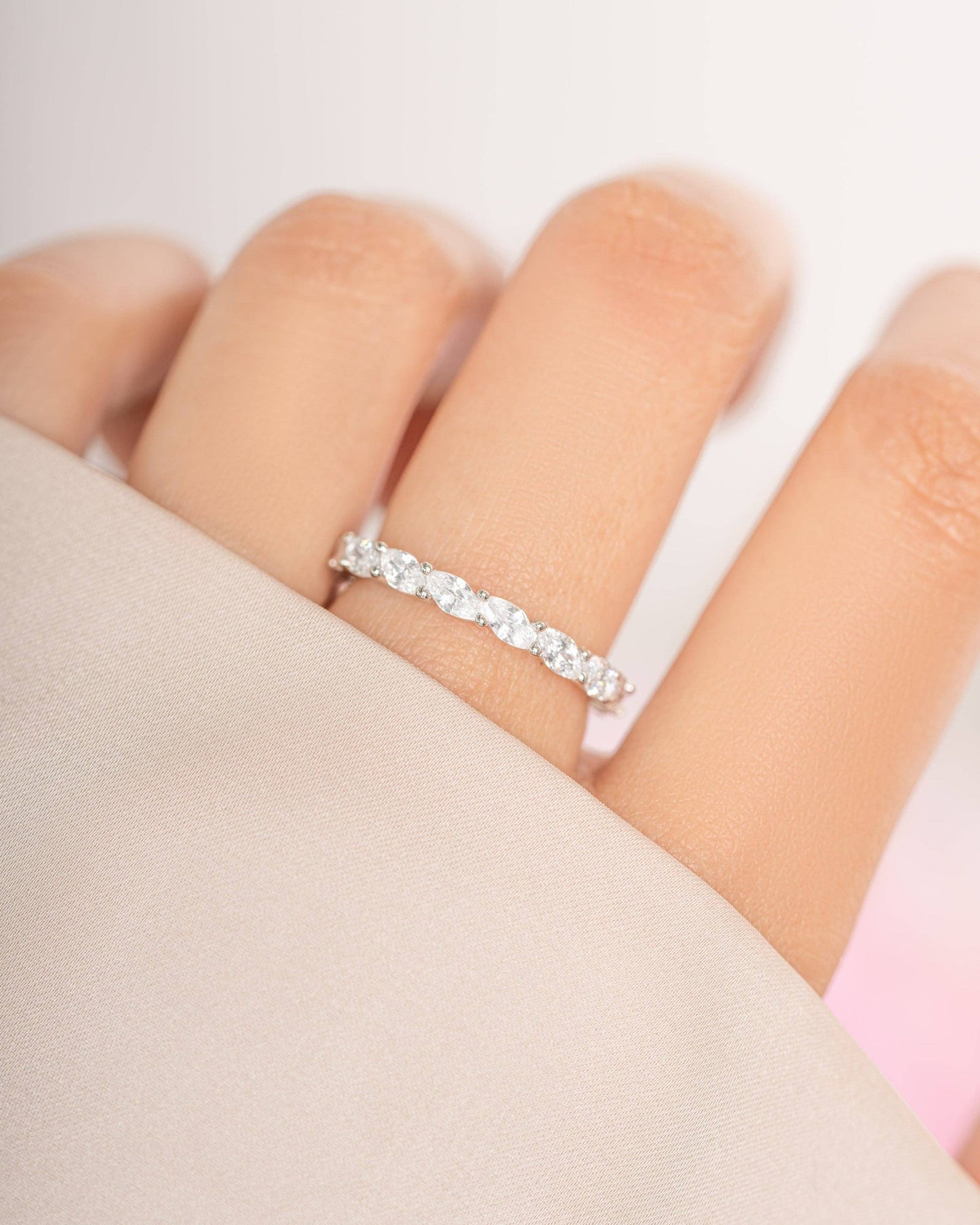 Marquise Eternity Ring: Gold / 5