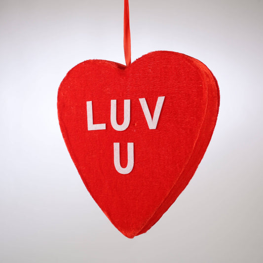 9" LUV U HANGING HEART