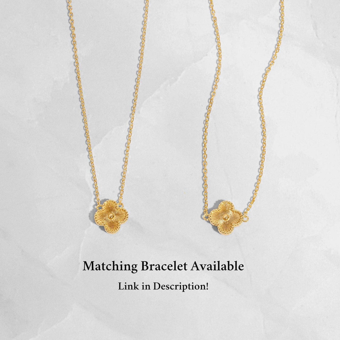 Ella Four Leaf Clover Necklace: Gold