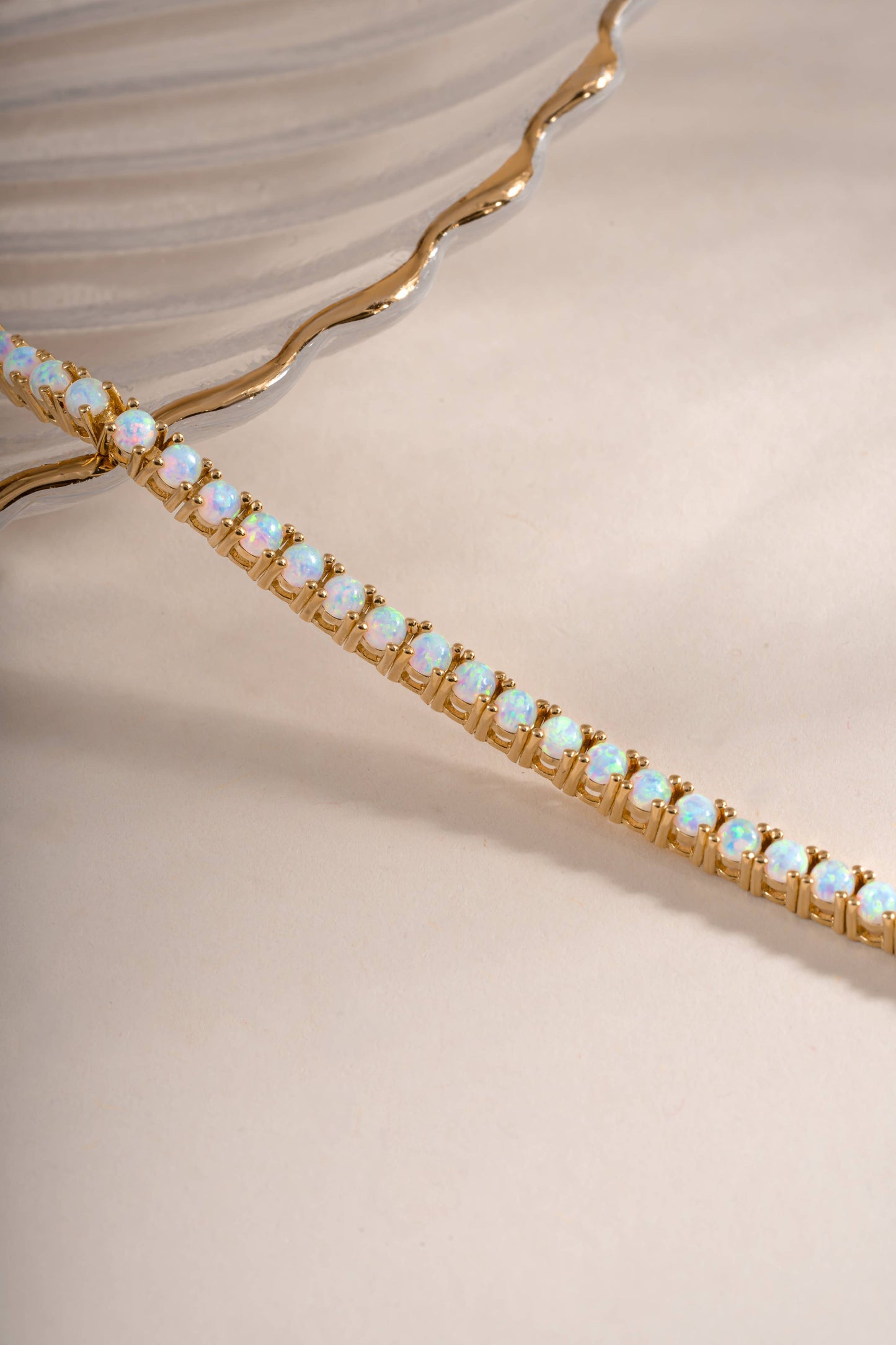 Opal Tennis Bracelet: 6.25" / Gold